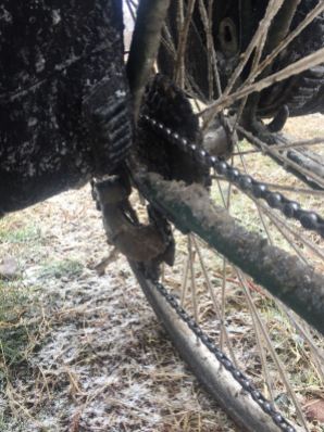 My icy (and muddy) bike